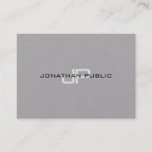 Trendy Design Elegant Monogram Minimalist Plain Visitekaartje (Voorkant)