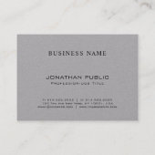 Trendy Design Elegant Monogram Minimalist Plain Visitekaartje (Achterkant)