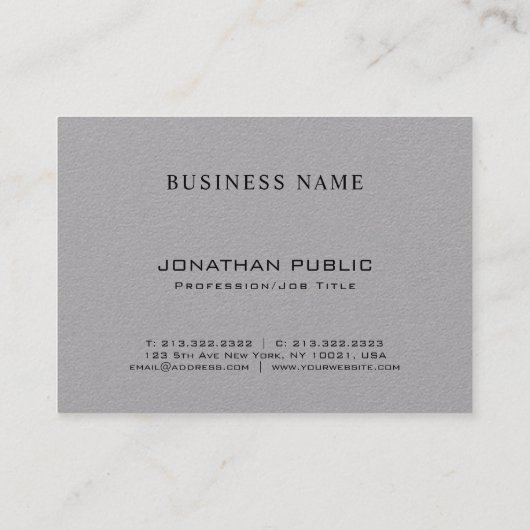 Trendy Design Elegant Monogram Minimalist Plain Visitekaartje (Achterkant)