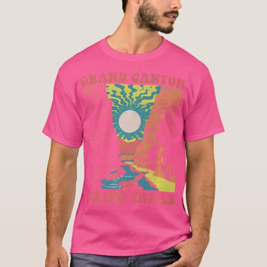 Trendy design gecentreerde Grand Canyon wandelpade T-shirt (Voorkant)