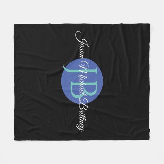 Trendy Design Personaliseer de naam en het monogra Fleece Deken (Voorkant (Horizontaal))