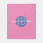 Trendy Design Personaliseer de naam en het monogra Fleece Deken (Voorkant)