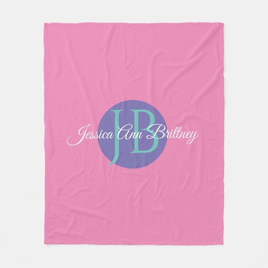 Trendy Design Personaliseer de naam en het monogra Fleece Deken (Voorkant)