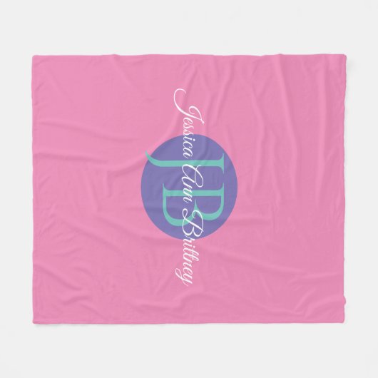 Trendy Design Personaliseer de naam en het monogra Fleece Deken (Voorkant (Horizontaal))