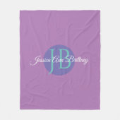 Trendy Design Personaliseer naam en monogram Fleece Deken (Voorkant)