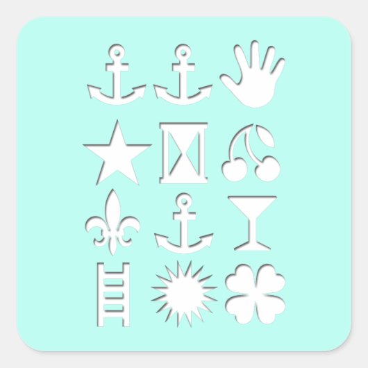 trendy Design Vierkante Sticker (Voorkant)