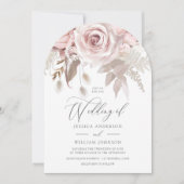 Trendy Designer Dusty Rose Blush Arch Wedding Kaart (Voorkant)