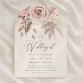 Trendy Designer Dusty Rose Blush Arch Wedding Kaart
