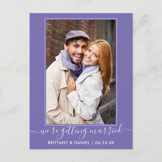 Trendy die met gehuwde periwinkle trouwt sparen de briefkaart (Voorkant)