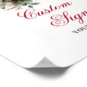 Trendy Diep Rode Bloemige Groene Custom Poster (Hoek)