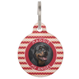Trendy Dierenliefhebber Cadeau Chevron Patroon Huisdierpenning