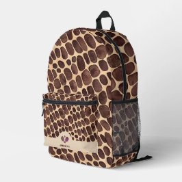 Trendy dierenprint bruin modern monogram bedrukte rugzak