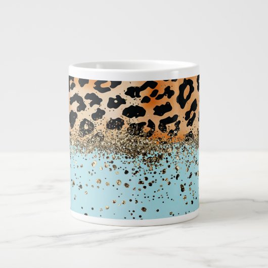Trendy Dierenprint Ontwerp Grote Koffiekop (Voorkant)