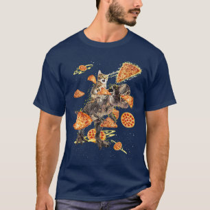 Trendy Dinosaur en Cat Galactic Pizza Humor 33005 T-shirt