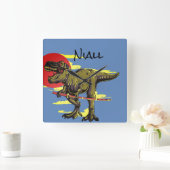 Trendy Dinosaur Vierkante Klok (Huis)