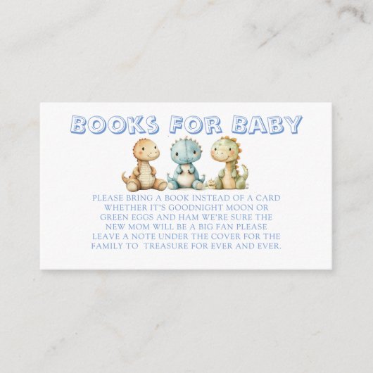 Trendy Dinosaurus en Vrienden Boeken voor Baby Informatiekaartje (Voorkant)