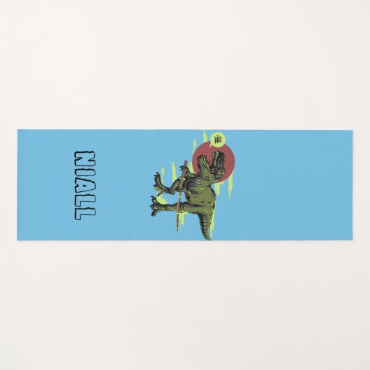 Trendy dinosaurus gepersonaliseerd yogamat (Voorkant (horizontaal))