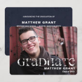 Trendy diploma-uitreikingsfeest uitnodiging (Voorkant / Achterkant)