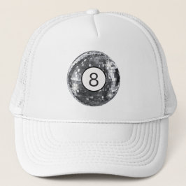 Trendy Disco Ball Motief, 8 Ball Art, Retro Vibes Trucker Pet