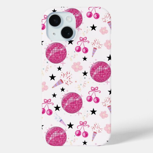 Trendy Disco Celebration Party Seamless Pattern Case-Mate iPhone Case (Achterkant)