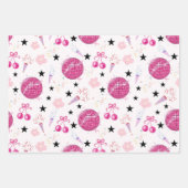 Trendy Disco Celebration Party Seamless Pattern Inpakpapier Vel (Voorkant)
