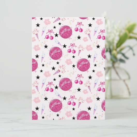 Trendy Disco Celebration Party Seamless Pattern Kaart (Staand voorkant)