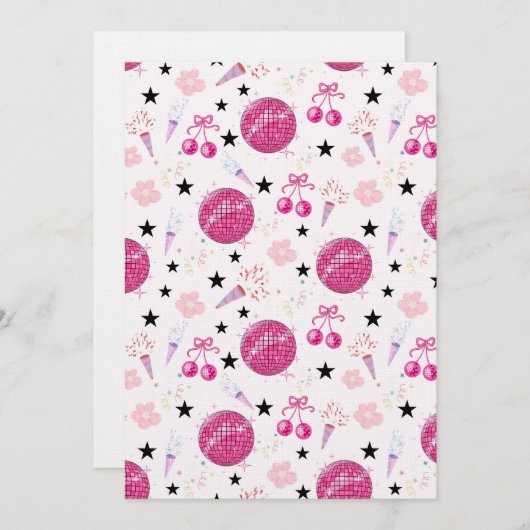 Trendy Disco Celebration Party Seamless Pattern Kaart (Voorkant / Achterkant)