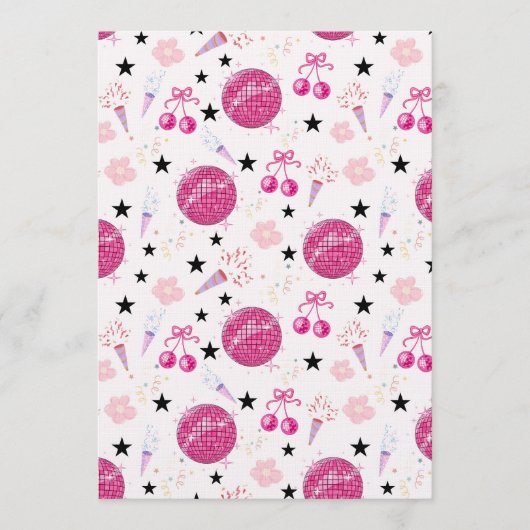 Trendy Disco Celebration Party Seamless Pattern Kaart (Voorkant)
