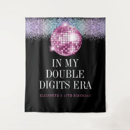 Trendy Disco dubbele cijfers tijdperk 10e verjaard Wandkleed