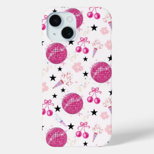 Trendy Disco Feestviering Naadloos Patroon iPhone 15 Case