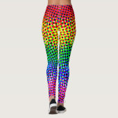 Trendy Disco Regenboog Kleur Gradiënt Pixels Feest Leggings (Achterkant)