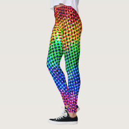 Trendy Disco Regenboog Kleur Gradiënt Pixels Feest Leggings