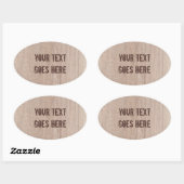 Trendy Distress Text Brown Wood Board Kijk uit Ovale Sticker (Vel)