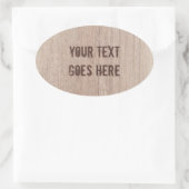 Trendy Distress Text Brown Wood Board Kijk uit Ovale Sticker (Tas)