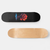Trendy Distressed Grunge Red Rose Skate Deck (Horizontaal)