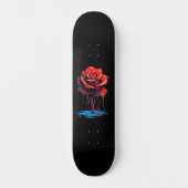 Trendy Distressed Grunge Red Rose Skate Deck (Voorkant)