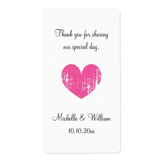 Trendy DIY bruiloft Wijnfleslabels Etiket (Voorkant)