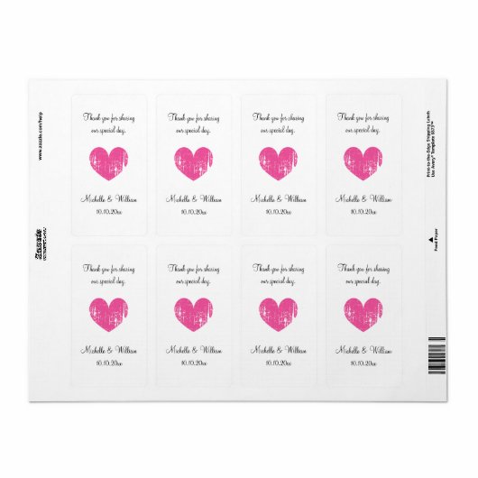 Trendy DIY bruiloft Wijnfleslabels Etiket (Full Sheet)