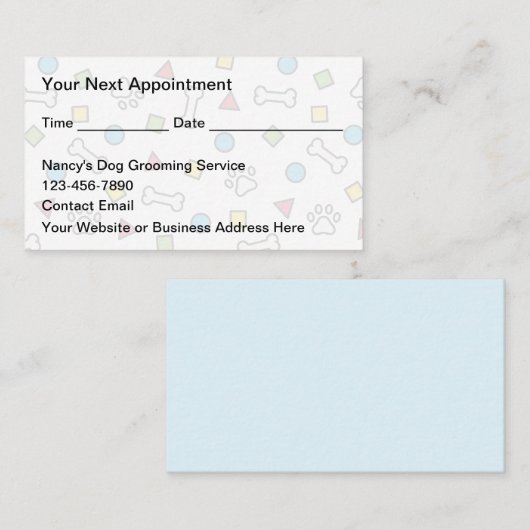 Trendy Dog Grooming Appointment Cards Afsprakenkaartje (Voorkant / Achterkant)