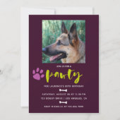 Trendy Dog of Puppy Birthday Party foto-uitnodigin Kaart (Voorkant)