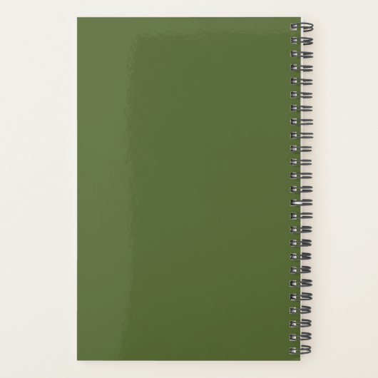 Trendy Donker Olive Modern Monogram Weekly Planner (Achterkant)