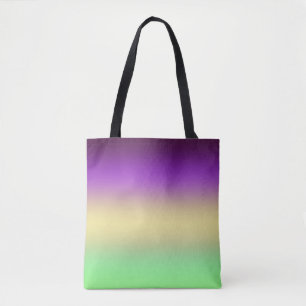 Trendy donker paarse lichtgele groene gradiënt tote bag