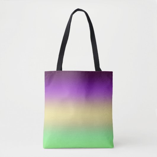 Trendy donker paarse lichtgele groene gradiënt tote bag (Voorkant)