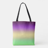 Trendy donker paarse lichtgele groene gradiënt tote bag (Achterkant)