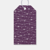 Trendy - donker Paarse - sneeuwvlok cadeau Labels Cadeaulabel (Achterkant)