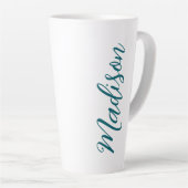 Trendy Donker Turquoise Handgeschreven Script Cust Latte Mok (Rechterhoek)