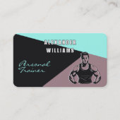 Trendy Donker Zand Blauw Groen Personal Trainer Visitekaartje (Voorkant)