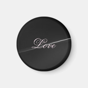 Trendy donkergrijs golf liefde bruiloft kalligrafi magneet