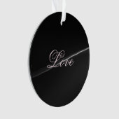 Trendy Donkergrijze Golf Liefde Bruiloft Calligraf Ornament (voorkant)
