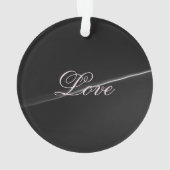 Trendy Donkergrijze Golf Liefde Bruiloft Calligraf Ornament (achterkant)